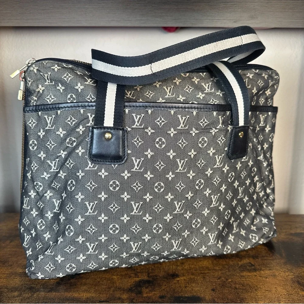 Authentic Louis Vuitton Mini Lin Mary Kate Black Monogram Canvas Denim Tote - Picture 5 of 16